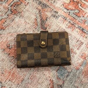 Authentic Louis Vuitton Damier Ebene French Purse Wallet
